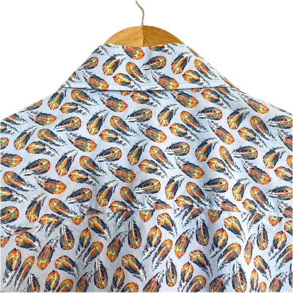 Alan Flusser Custom Tailored Casual Dress Shirt 100% Cotton; Men’s Lg; Neck 16.5 - Picture 6 of 10